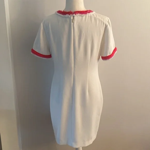 Trina Turk dress white with pink and red pipping - Picture 7 of 13